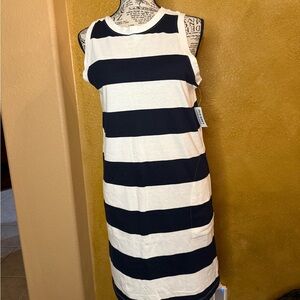 Old Navy Navy & White Striped Sleeveless Dress – Size Medium (NWT) 🤍💙